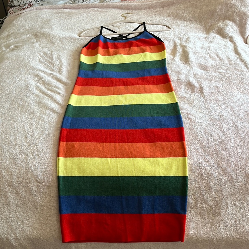 “In living color sweater midi Dress from fashion nova